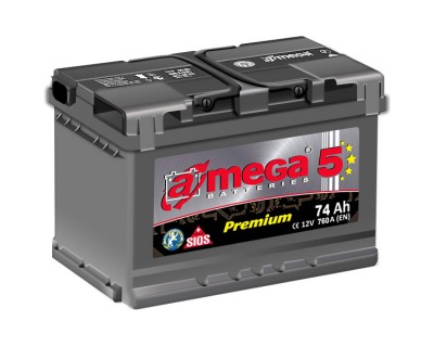 A-mega 5 Premium 74Ah-760Aen R+ - фото 1