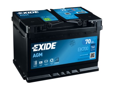 Exide Start-Stop AGM EK700 70Ah-760Aen R+ - фото 1